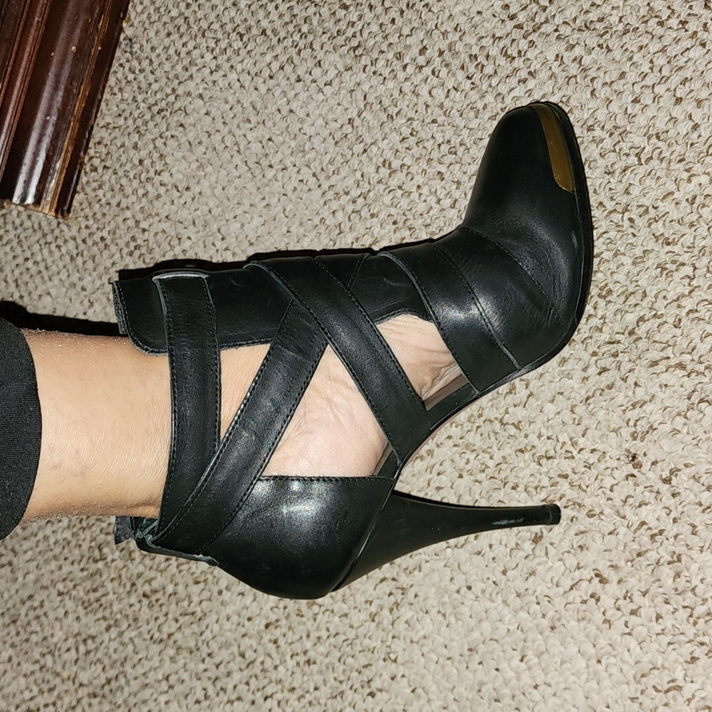 JOIE REAL LEATHER STRAPED PLATFORM HIGH HEEL SEXY AZZ BOOTIE EUC - Picture 2 of 12